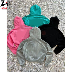 Sudaderas con Capucha Vintage de Invierno con Bordado 3D, Estampado de Espuma de Burbujas, Cremallera, Forro Polar, Algodón, Tallas Grandes, Colores Personalizados para Hombre y Mujer - Product Image 5