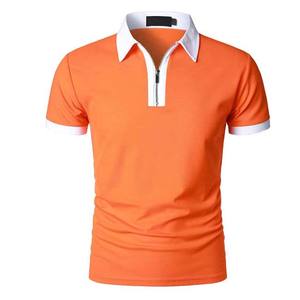 OEM personalizado de alta calidad de algodón de talla grande ropa de hombre Polos media cremallera de manga corta suelta Streetwear hombres Polo camisa - Product Image 1