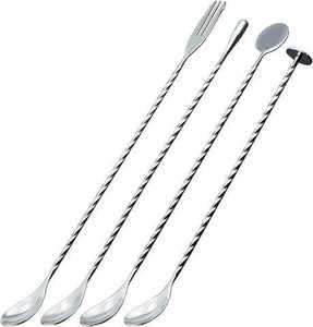 Most Selling Red Tip Handle <b>Stainless</b> <b>Steel</b> Bar Cocktail Stirrer Spoon for <b>Ice</b> <b>Cubes</b> Commercial Bar Use Cocktail Stirrer Spoon - Product Image 3