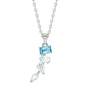 NOVAMART Fine Buy Premium 925 Sterling <b>Silver</b> Pendants for Women Girls Animal Shape <b>Box</b> <b>Chain</b> Rose Gold Zircon Emerald Cut Pearl - Product Image 1