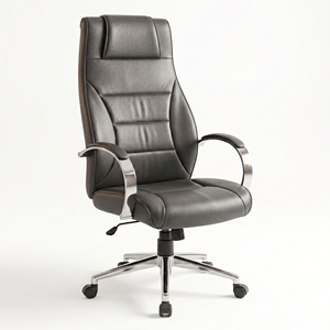 Silla de Oficina Moderna de Malla, con Reposabrazos de Acero y Cuero PU, Giratoria, Ajustable, con Base con Ruedas, Asiento Ergonómico, para Uso Comercial, Hotel y Hogar - Product Image 1