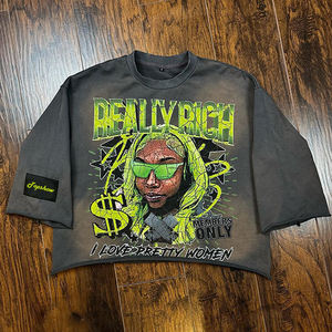 Camisetas Gráficas Ecológicas de Algodón 100% para Hombre, Estilo Oversize con Dobladillo, Estampado Serigrafiado, Lavado Ácido Decolorado al Sol, Ropa al por Mayor - Product Image 1