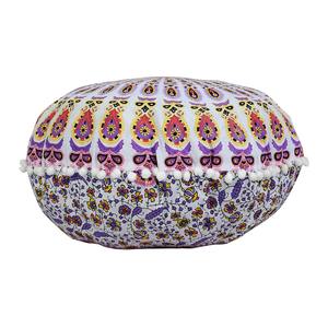 ปลอกหมอนอิงพื้นลายนกยูงแมนดาลาทำด้วยมือผ้าฝ้าย100% อินเดีย22นิ้วหลากสีตกแต่งบ้าน - Product Image 3