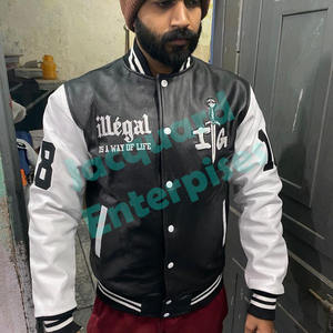 Custom <strong>Men's</strong> Wool Varsity Jacket Stand Collar Baseball Bomber with Vantage Chenille Embroidery Long Winter High Quality <strong>Clothing</strong> - Product Image 4