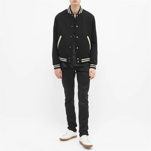 Vestes universitaires en laine pour hommes Personnalisable Respirant à capuche Stand High Street Réversible Chenille Broderie Baseball Patchwork - Product Image 2