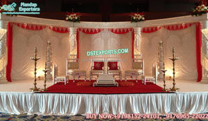 Tamil Wedding Grand Mandap con Dome Golden Mandap para la ceremonia de boda de Malasia Srilankan Wedding Dome Design Mandap Decor USA - Product Image 3