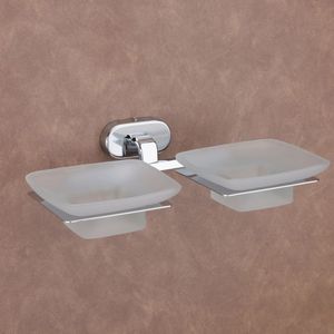 Bulk Order - Premium Dual <b>Glass</b> Soap Dish Commercial <b>Wall</b>-Mounted Holder for 5-Star Hotel & Resort Bathroom Amenities - Product Image 1