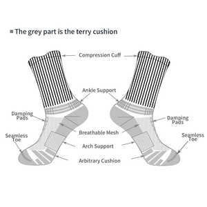 Chaussettes de sport unisexes en coton personnalisées avec logo, épaisses, pour le basketball, le tennis, la course à pied, avec logo personnalisé - Product Image 2