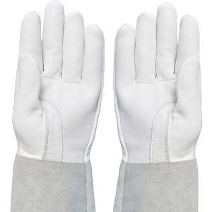 Gants de soudage Tig XL imprimés avec logo personnalisé, cuir de vache fendu résistant à la chaleur, équipement manuel de protection à vendre - Product Image 2