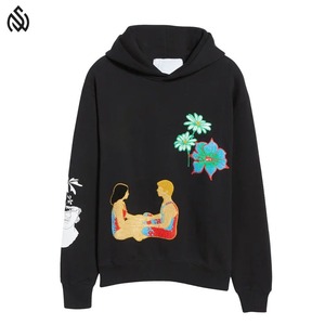 Sudadera con capucha bordada fabricada profesionalmente para hombre a la venta sudaderas con parche bordado de chenilla personalizado con MOQ bajo - Product Image 5