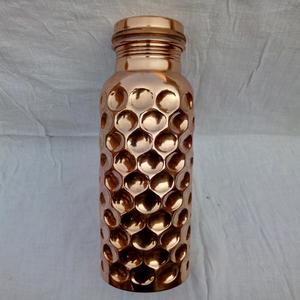 Ligero 100% Cobre puro Ecológico 950ml Botella de agua de doble pared Tapa hermética para adultos-Uso al aire libre Beneficios para la salud - Product Image 3