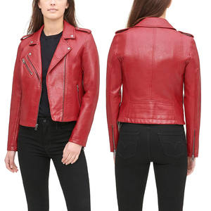 Women's Faux Leather Varsity <b>Jacket</b> Motocross <b>Racer</b> Streetwear Look Breathable Outwear with Stylish Design - Product Image 4