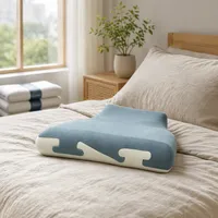 Oreiller Ergonomique en Mousse à Mémoire de Forme pour le Cou, à Rebond Lent, Doux, Respirant, Orthopédique, pour un Sommeil Optimal, Transport par Compression Sous Vide