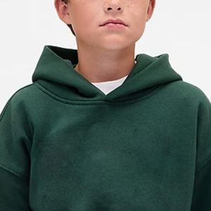 เสื้อฮู้ดเด็กผู้ชายเท่ห์ๆ พร้อมซับในเรียบเนียน แขนยาว สีพื้น พร้อมโลโก้สั่งทำพิเศษ และกระเป๋าจิงโจ้ - Product Image 2