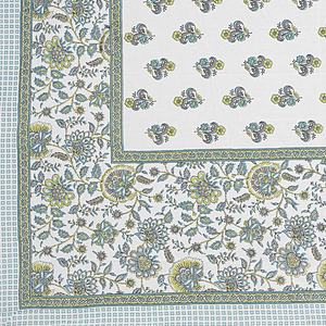 Parure de draps en coton 200TC Sanganeri Art à imprimé feuilles florales, taille King, luxe, doux, décoration intérieure côtière, vente en gros, export - Product Image 4