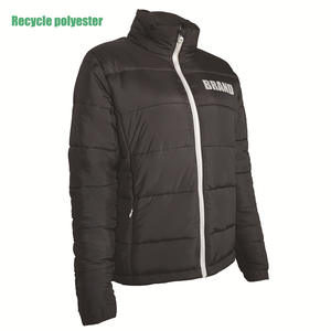 Chaqueta larga de algodón con diseño de logotipo personalizado OEM para mujer, sublimación de cuello levantado de tela reciclada de invierno ecológica - Product Image 2