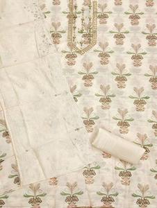 Designer Embossed <b>Print</b> Anti-Pilling Salwar Kameez Suit <b>Material</b> for Adults Ethnic Indian Pakistani Fashion Wedding Party Wear - Product Image 3