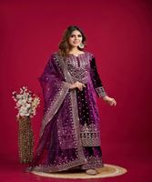 Nuevo y Moderno Traje Salwar Kameez de Diseño Vintage en Blanco y Amarillo para Mujer, 3 Piezas, Estilo Indio-Pakistaní, de Algodón, Largo hasta el Suelo, de Secado Rápido