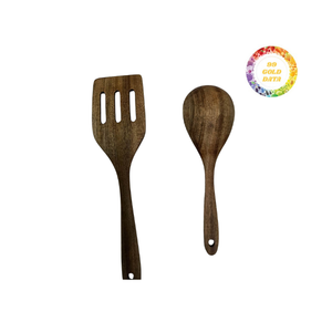 Cucharas de madera dura ecológicas de primera calidad, utensilios de servicio duraderos para cocinas saludables - Product Image 1