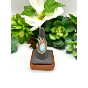 <b>Adjustable</b> Navajo Made Golden Hill Turquoise & Sterling Silver Gemstone <b>Ring</b> Bezel Set Natural Stone Everyday Wear - Product Image 1