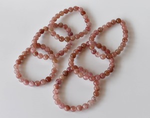 Wholesale Semi Precious Healing Strawberry Quartz Pink Color 8mm Round <b>Beaded</b> <b>Bracelet</b> for Meditation Jewelry - Product Image 3