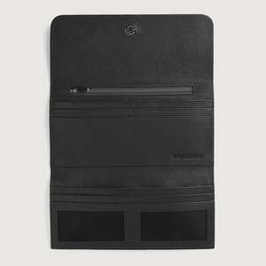 Taylor Handmade Bifold Continental <b>Wallet</b> Black Leather Vintage Style Zipper Closure RFID <b>Long</b> Short Options PU Polyester - Product Image 4