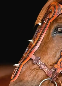 Cabestro y Pechera Occidentales de Cuero Vacuno Vintage, Cabestro y Pechera de Cuero a Precio de Mayoreo, Gran Venta - Product Image 2