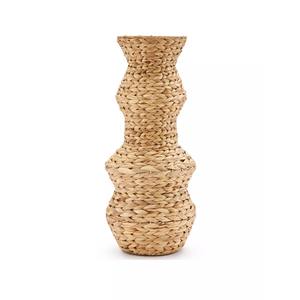 Jarrón Decorativo de Jacinto de Agua Tejido Sostenible, Forma Escultural, Color Natural, Hecho a Mano, para Venta al Por Mayor - Product Image 1