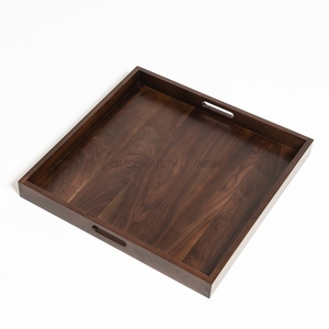 Top Selling Wooden Tray <b>Set</b> in Deep Brown Color With <b>Square</b> Shape and Elegant Design Perfect for Serving and Displaying - Product Image 3