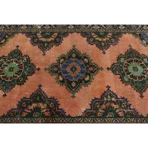 Alfombra tradicional de lana de retazos Beige negro 4,5 X 12.2ft alfombras rectangulares turcas hechas a mano para sala de estar para pasillo dormitorio látex - Product Image 5