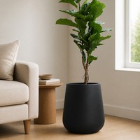 Pot de fleurs en ciment avec trou de drainage, grand modèle 45*35*51cm, pour intérieur/extérieur, sol, maison, jardin, décoration