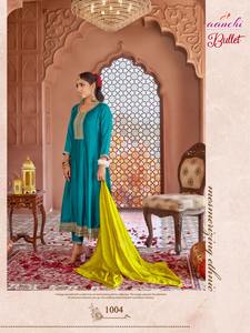 ชุดผ้าไหม vichitra แบบดั้งเดิม3ชิ้นสำหรับงานแต่งงานการออกแบบแฟชั่นล่วงหน้าโดยซัพพลายเออร์อินเดีย - Product Image 2