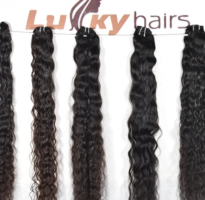 Extensions de cheveux humains indiens 100% naturels, vierges, non traités, cuticules alignées, couleur naturelle noire, ondulations profondes, qualité Temple. - Product Image 5