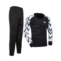Gardien de but de football personnalisé rembourré uniforme à manches longues avec pantalon de protection gardien de but de football professionnel rembourré uniforme