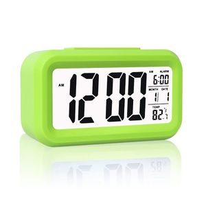 Réveil numérique en bambou avec calendrier et thermomètre pour bureau - Vert - Product Image 6