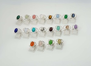 925 plata esterlina sólida abril mes piedra natal rutilo negro con ajuste de bisel forma ovalada anillo de doble banda de piedras preciosas - Product Image 5