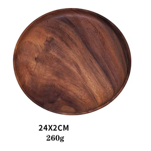 ถาดไม้ทรงกลมทำจากไม้กระถินเทศ สำหรับเสิร์ฟอาหาร จานสำหรับงานเลี้ยง จัดแสดงผลไม้อบแห้ง - Product Image 5