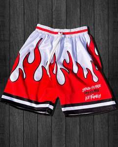 Pantalones cortos de gimnasio informales para hombre 2025 en diseño impreso por sublimación de malla de poliéster con bolsillos laterales con cremallera teñidos lisos - Product Image 3