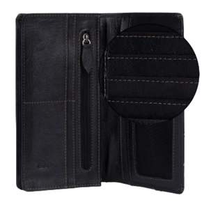 Portefeuilles longs à deux volets en cuir de veau souple fait à la main produit en cuir écologique avec fentes pour cartes de crédit - Product Image 4