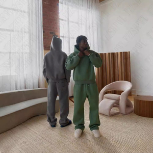 Baggy personnalisé épais caoutchouteux étiquette recadrée sweat à capuche surdimensionné vierge polaire récolte survêtement poids lourd hommes sweats à capuche de haute qualité - Product Image 3