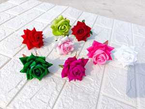 Rose épingle à cheveux femmes accessoire de cheveux coloré pinces à cheveux cadeau pour les filles velours Rose Floral Juda épingles chignon titulaire U épingle vêtements de mariée - Product Image 2