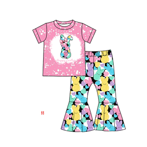 Ensemble de vêtements pour enfants personnalisés avec un lapin de Pâques, vêtements pour bébé <span class=keywords><strong>fille</strong></span>, ensemble à manches courtes, vêtements de boutique pour enfants de Pâques, 0-16 <span class=keywords><strong>ans</strong></span> - Product Image 2