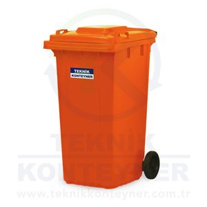 Contenedor de Basura de Plástico Naranja de Lujo de 240L, Ecológico, de Alta Calidad, para Exteriores, con Sensor de Inducción - Product Image 4