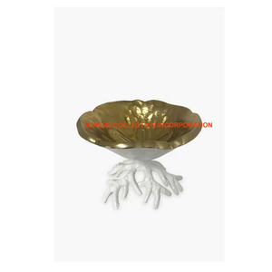 Exclusive Quality White Metal Serving <b>Bowl</b> Modern Design Fruit Serving <b>Bowl</b> For Home Decoration Use - Product Image 6