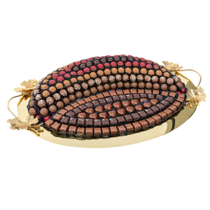 Meilleures ventes Vaisselle Plateau à chocolat Plateau à chocolat rond en métal doré de qualité supérieure Plateau de service à bonbons de luxe fabriqué à la main - Product Image 5