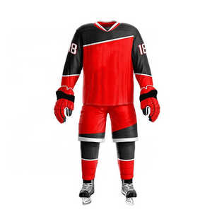 Nueva llegada cómodo secado rápido 100% poliéster uniforme de hockey sobre hielo logotipo personalizado bajo MOQ última moda OEM ropa deportiva conjunto estilo - Product Image 3