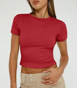 Été 2024 Nouveau T-shirt en coton pur à manches courtes pour femmes Loose Large Size Western Casual T-shirt Femmes Demi-manches - Product Image 4