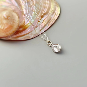 Dainty Crystal Gemstone 925 Silver Necklace Sterling 925 Silver Crystal Birthstone Crystal Jewellery Promise <b>Gift</b> <b>for</b> <b>Her</b> - Product Image 1