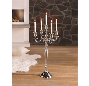 New Arrival 5 Arm Metal <b>Candelabra</b> Shiny Silver Plated for Wedding Christmas Party Decoration Floor <b>Candelabra</b> - Product Image 1