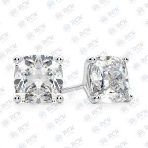 4.00 TCW Moissanite diamant boucles d'oreilles pour femmes coussin coupe broche conception cadeau d'anniversaire pour elle - Product Image 3